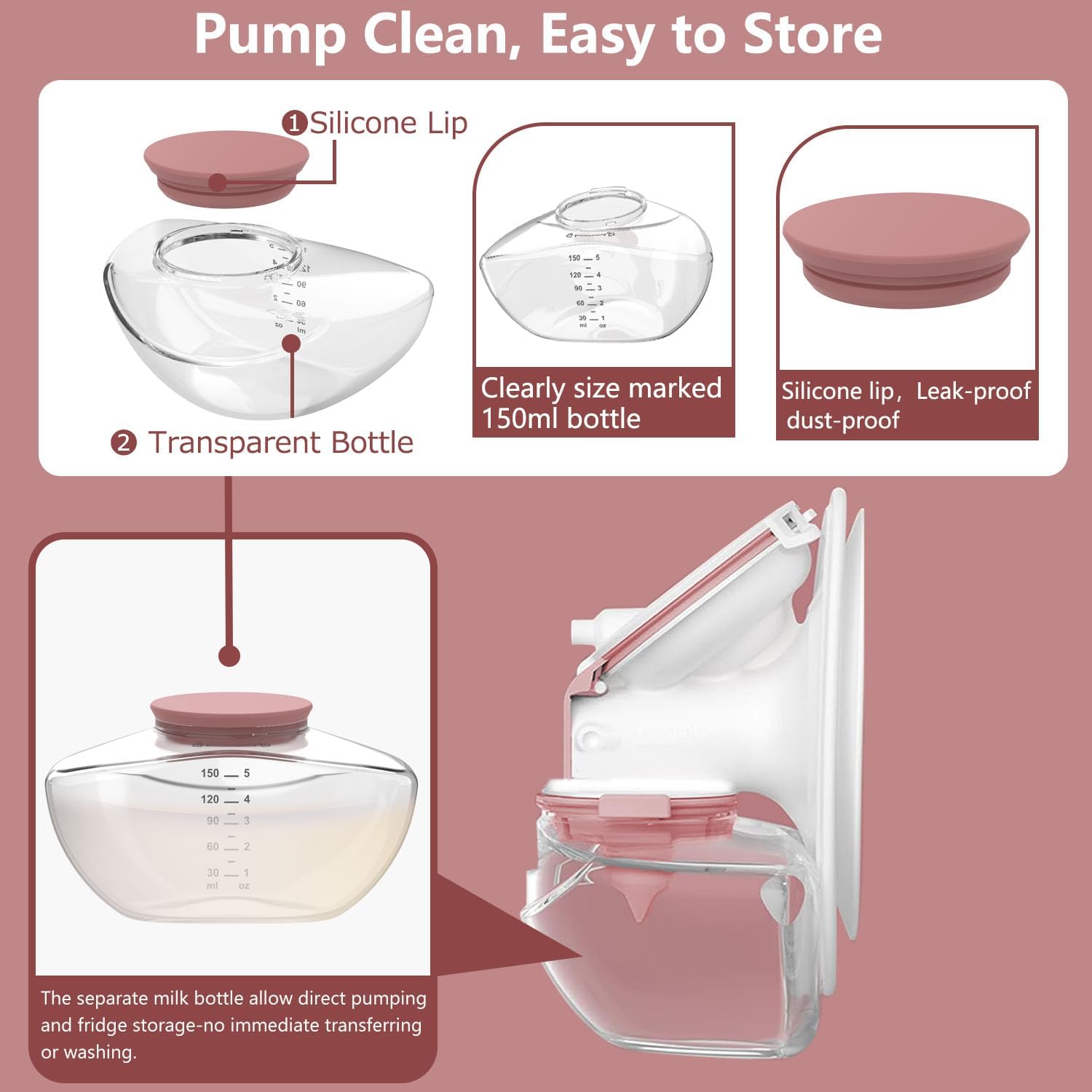 Momcozy Replacement Milk Collection Cup for M9 - 150ml Storage Container