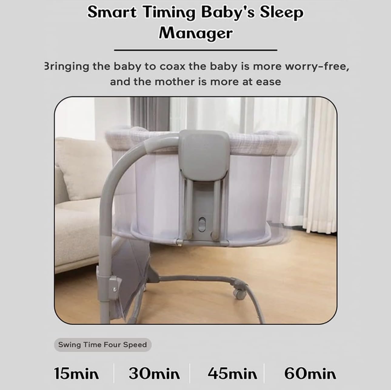 Mastela 3-in-1 Deluxe Baby Bassinet | Adjustable Bedside Crib with Mesh Sides, Wheels & Storage