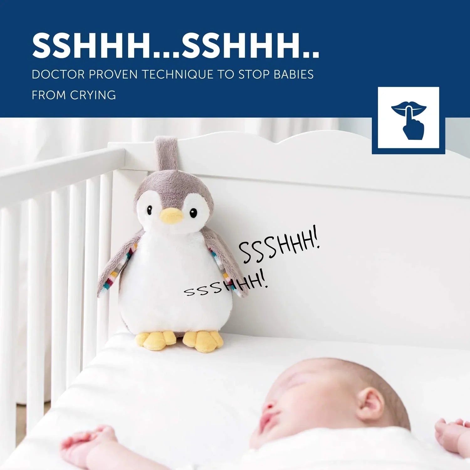zazu phoebe penguin plush sleep soother with sound machine and night light