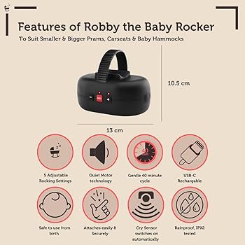 zazu robby automatic stroller rocker with cry sensor rechargeable