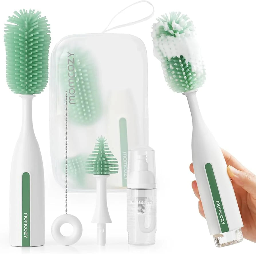 momcozy bottle brush cleaning kit green baby bottle cleaning set