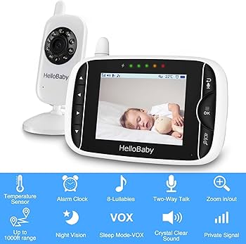 hello baby 3.2 video(hb 2039) baby monitor wire techonology