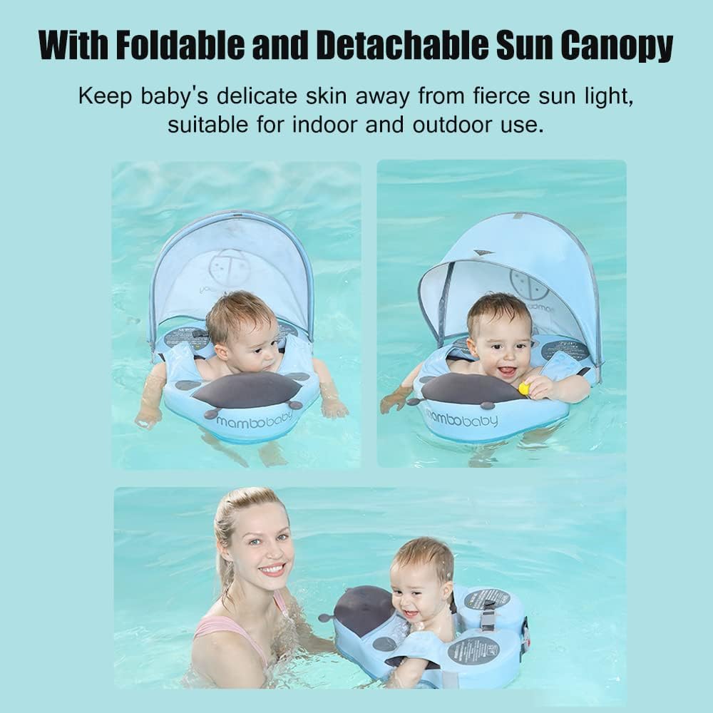 Mambobaby Waist Baby Float W/ Canopy - Seal
