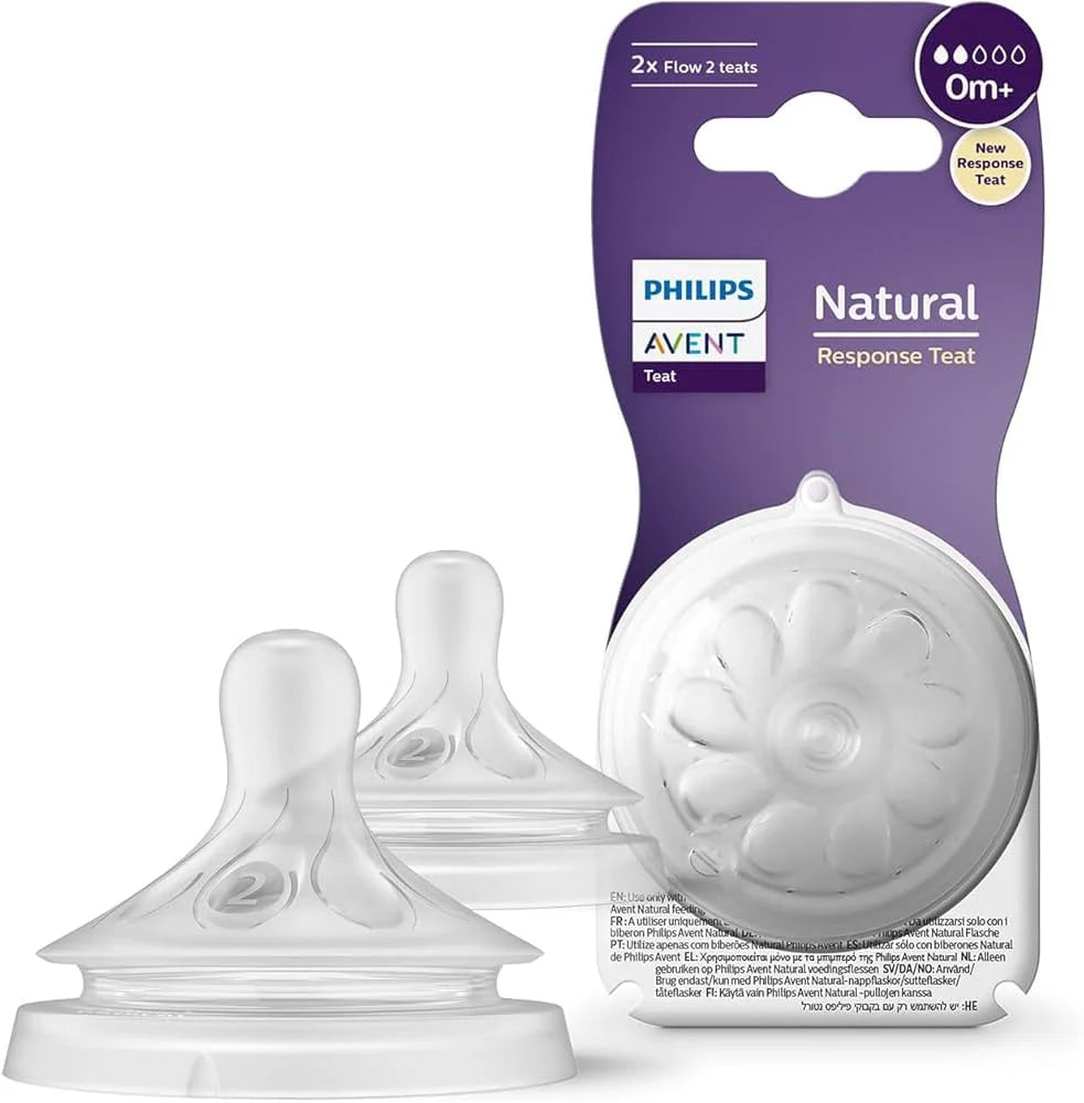 philips avent natural bottle teats first flow 0m+ 2 pack