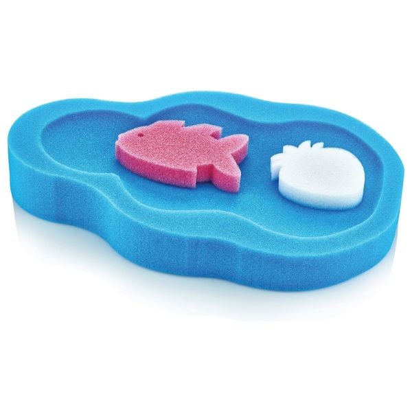 babyjem baby bath sponge blue soft cleaning sponge