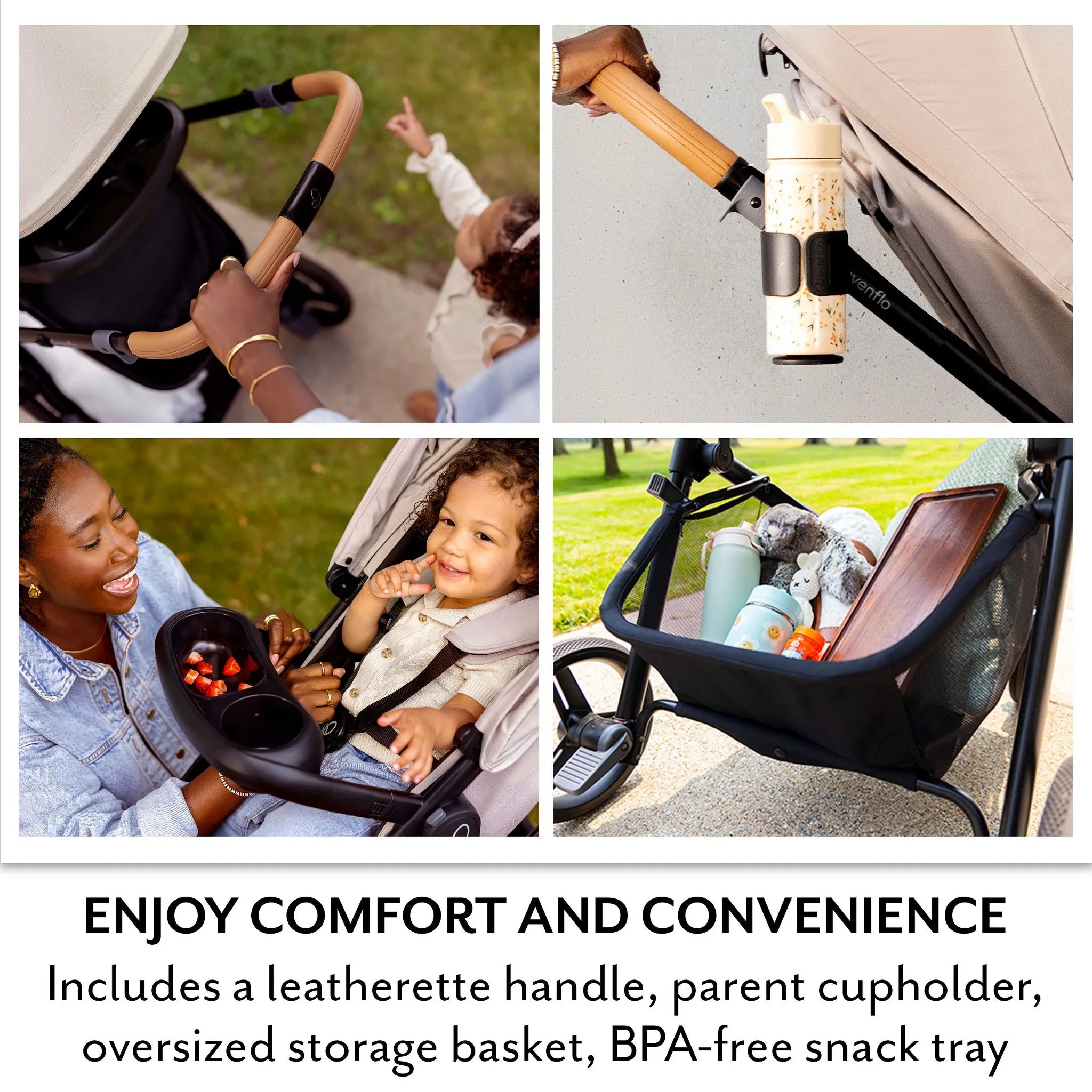 Evenflo Pivot Modular Travel System with LiteMax NXT Infant Car Seat | 6-in-1 Baby Stroller Latte Tan