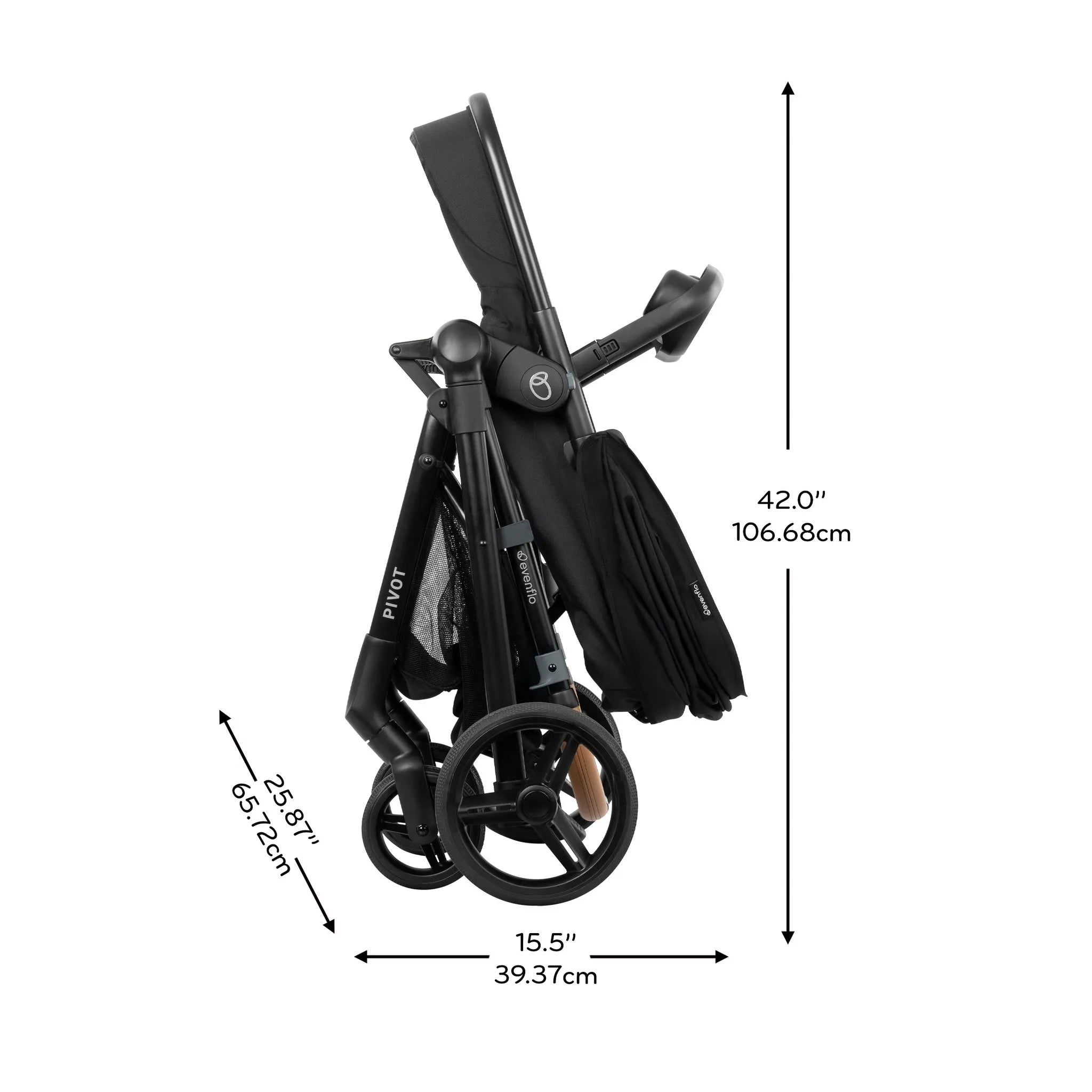 Evenflo Pivot Modular Travel System with LiteMax NXT Infant Car Seat | 6-in-1 Baby Stroller Latte Tan