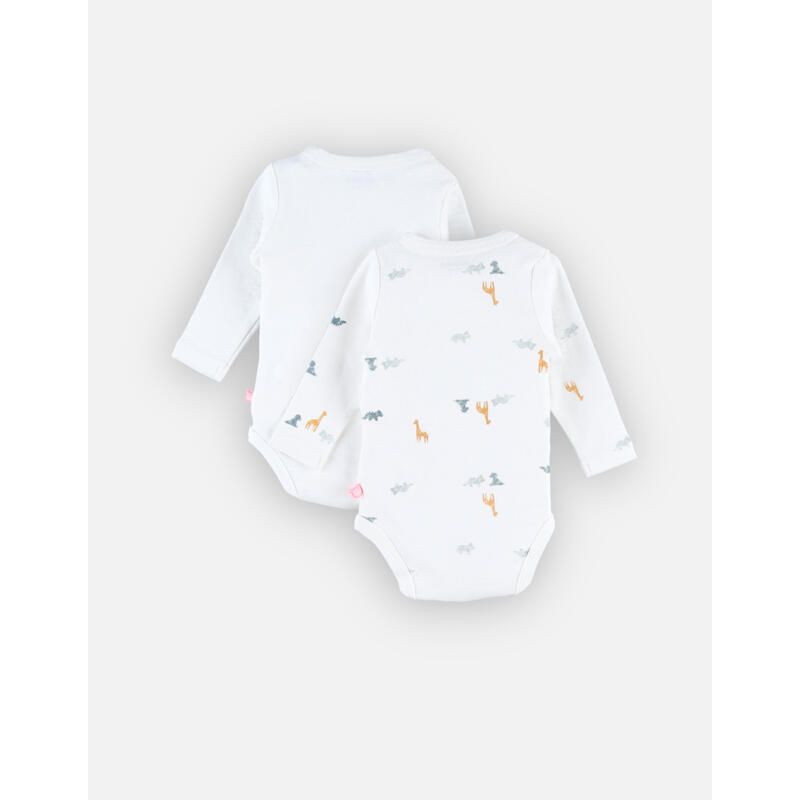 Nookies T&S 2Pk Bodysuit Crossover Ls - 0M
