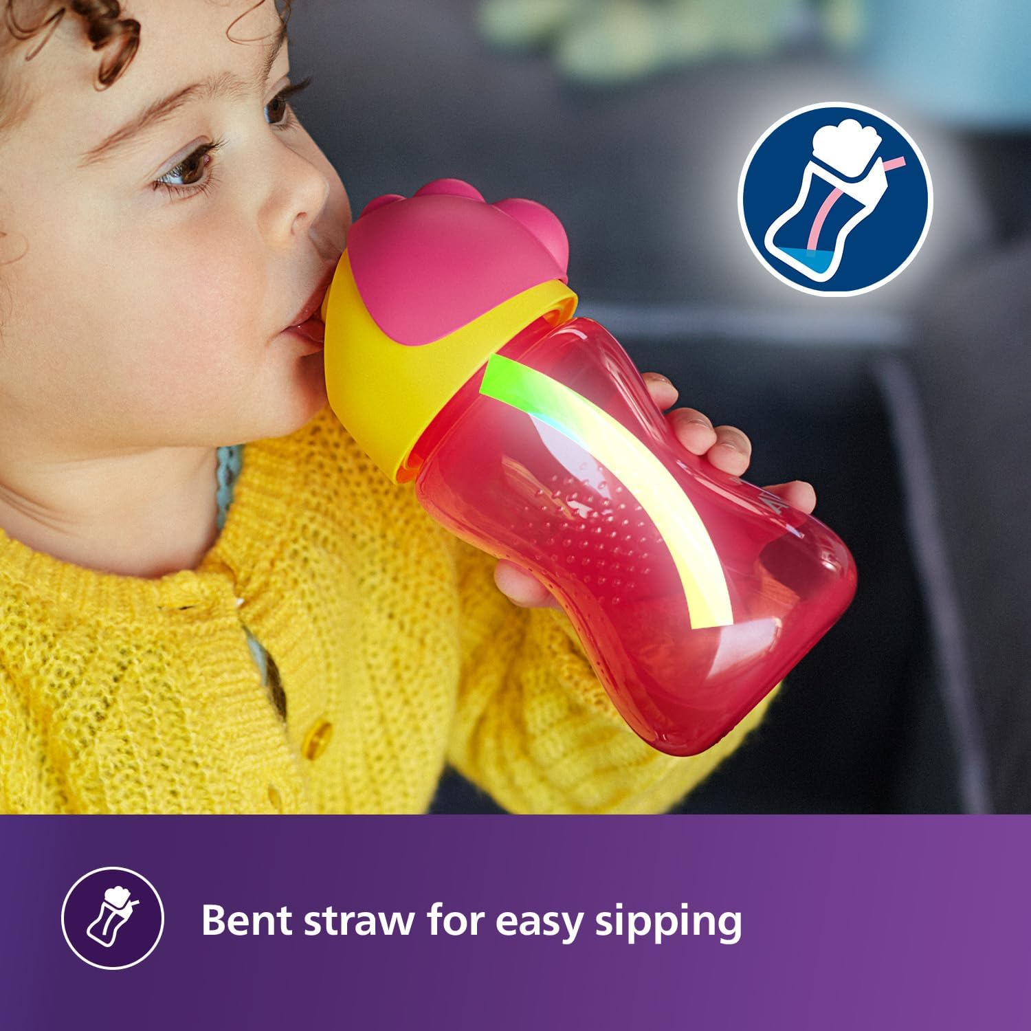 philips avent bendy straw cup 300ml 12m+ toddler training cup