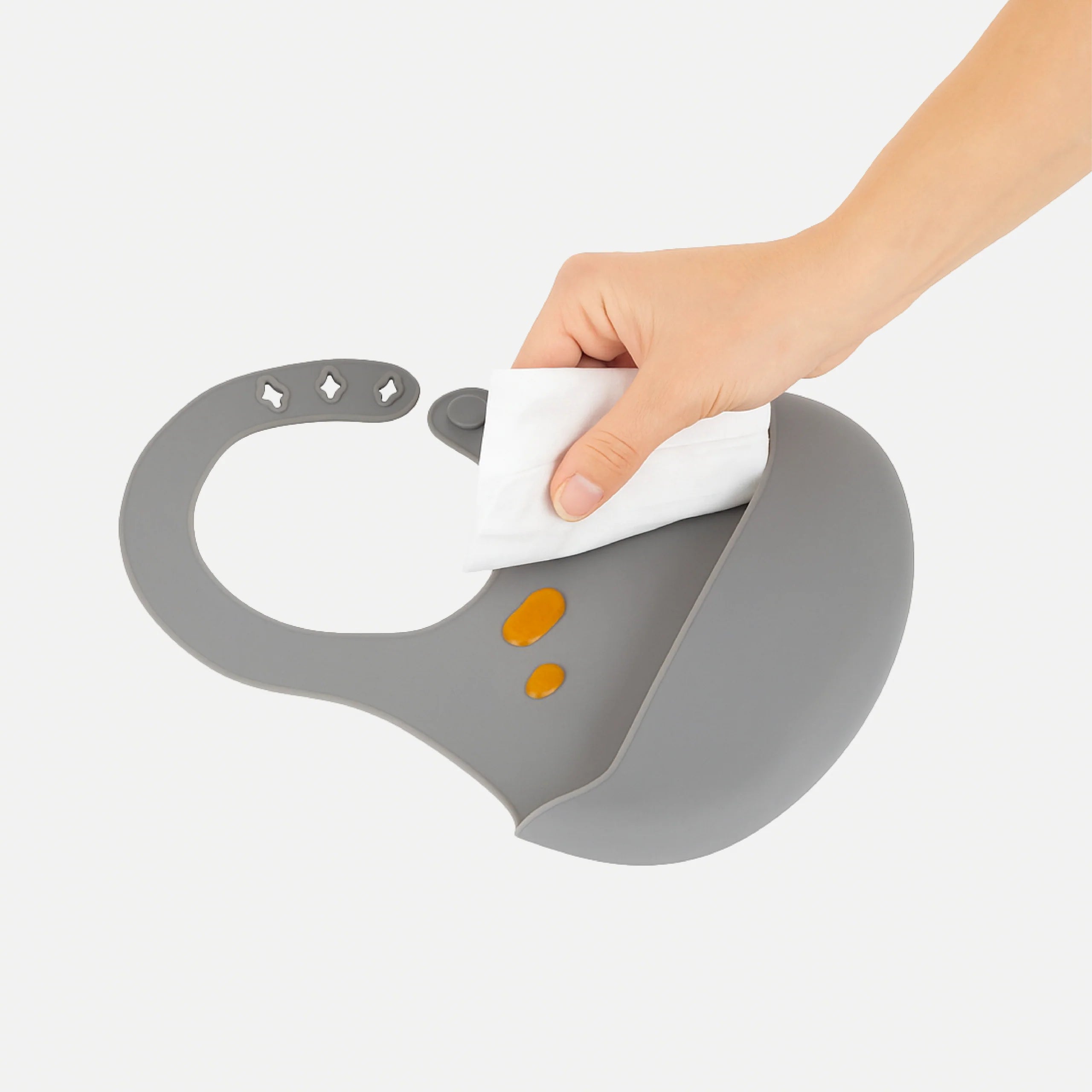 babyjem silicone bib grey waterproof baby bib