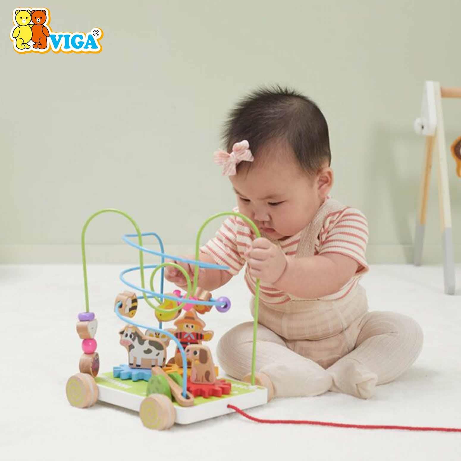 Viga Pull Along With Bead Maze And Turning Gears