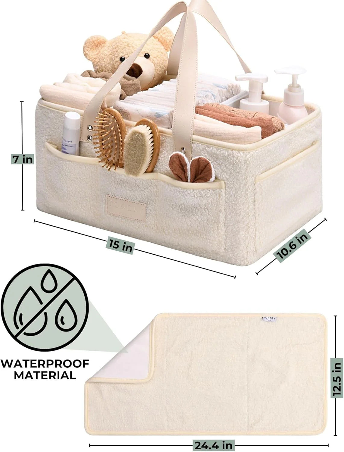 little baby diaper caddy basket - teddy