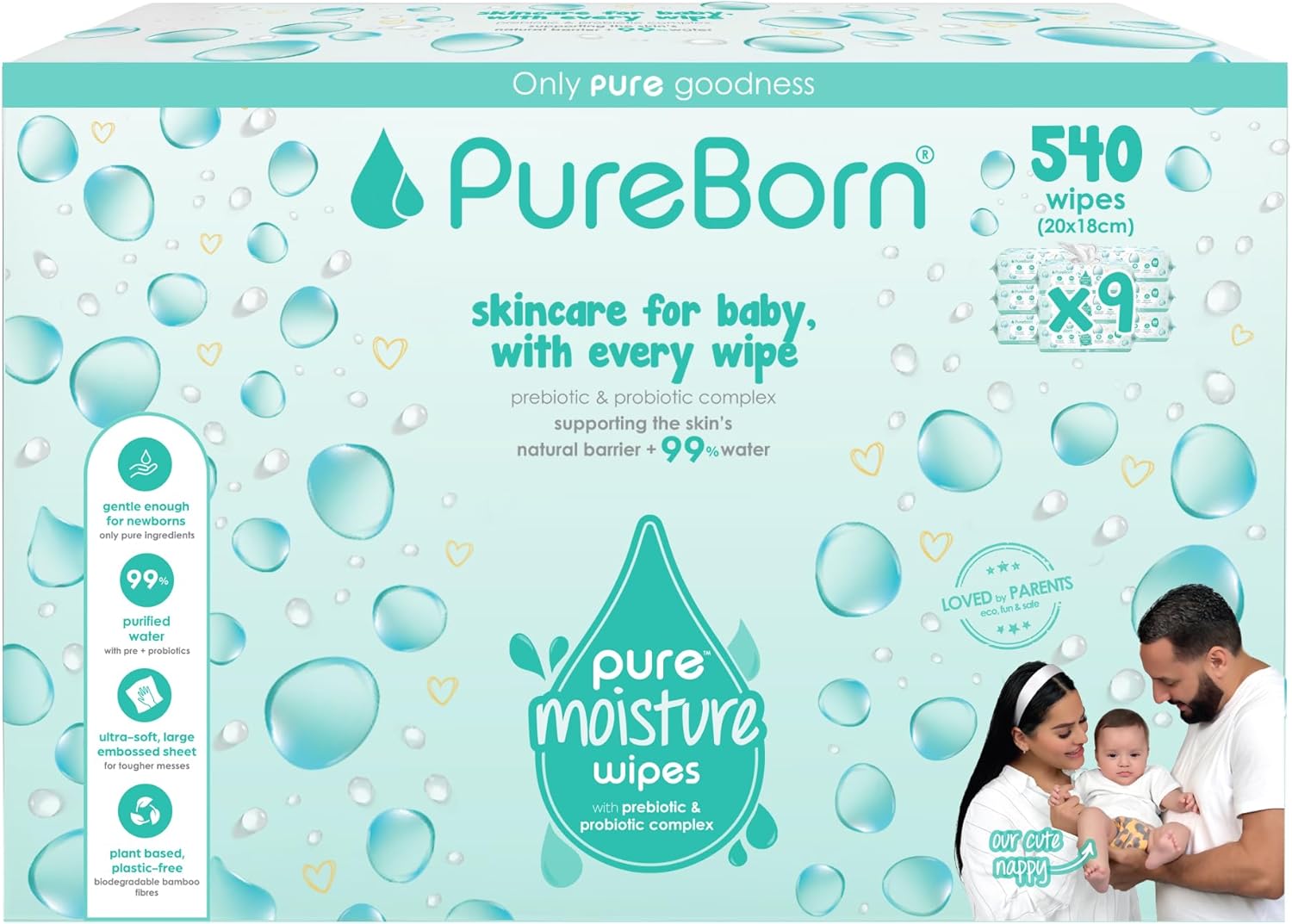 Pureborn Moisture Water Wipes