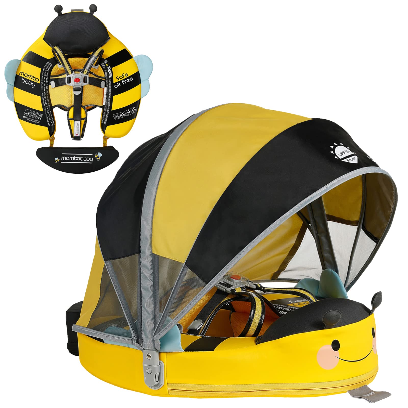 Mambobaby Waist Baby Float W/ Canopy -  Bee