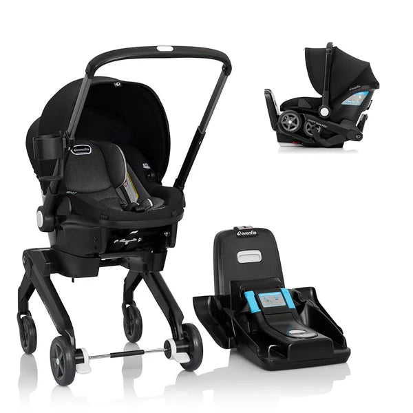 evenflo shyft dualride carseat + stroller beaufort black