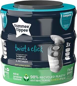 tommee tippee twist and click nappy disposal refill cassette 3 pack