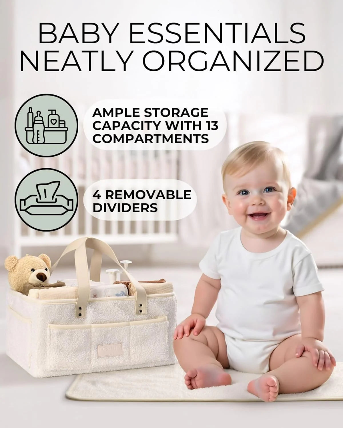 little baby diaper caddy basket - teddy