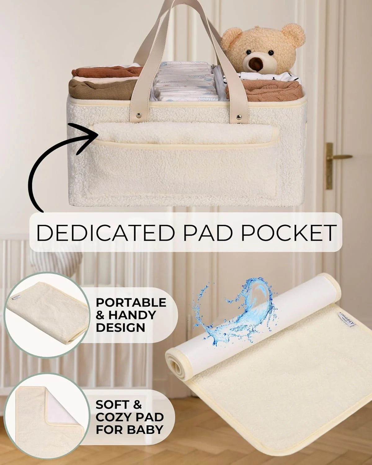 little baby diaper caddy basket - teddy