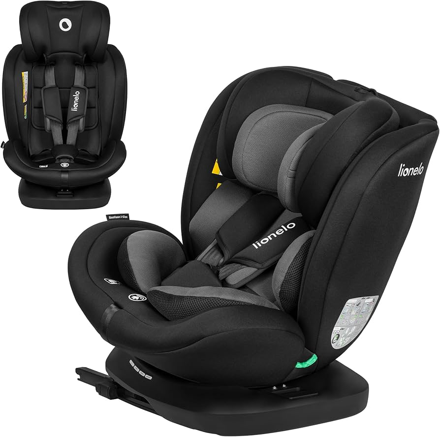 lionelo i size carseat bastiaan 360 black carbon