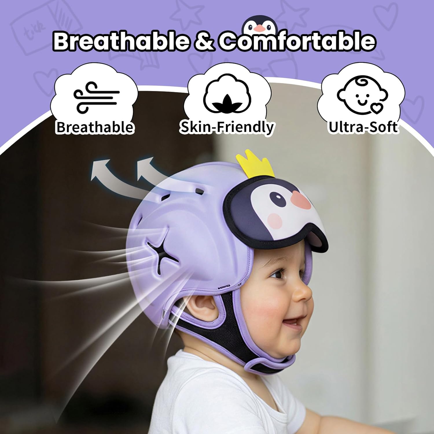 Mambobaby Baby Safety Helmet for Crawling & Walking - Penguin