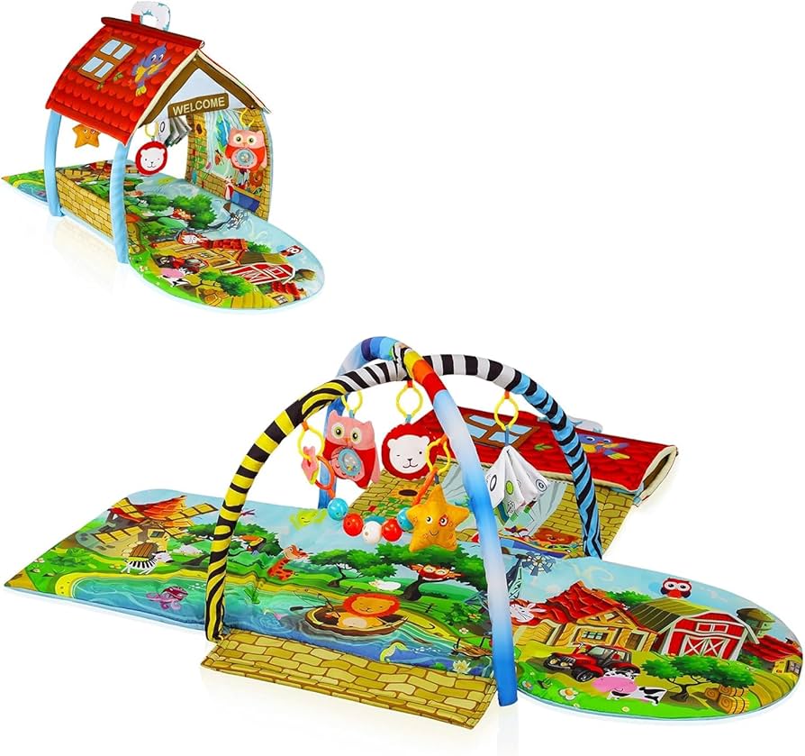 lionelo agnes plus play mat with tent baby activity mat