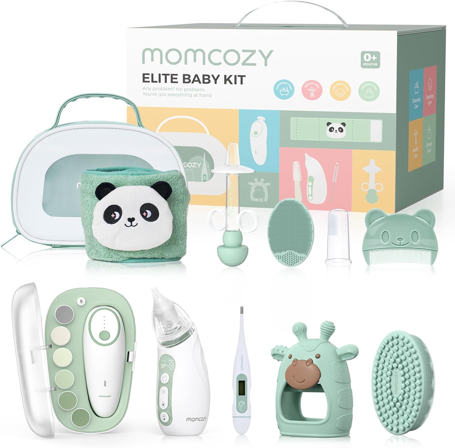 Momcozy Elite Baby Healthcare & Grooming Kit – 10pc All-in-1 Newborn Essentials Gift Set