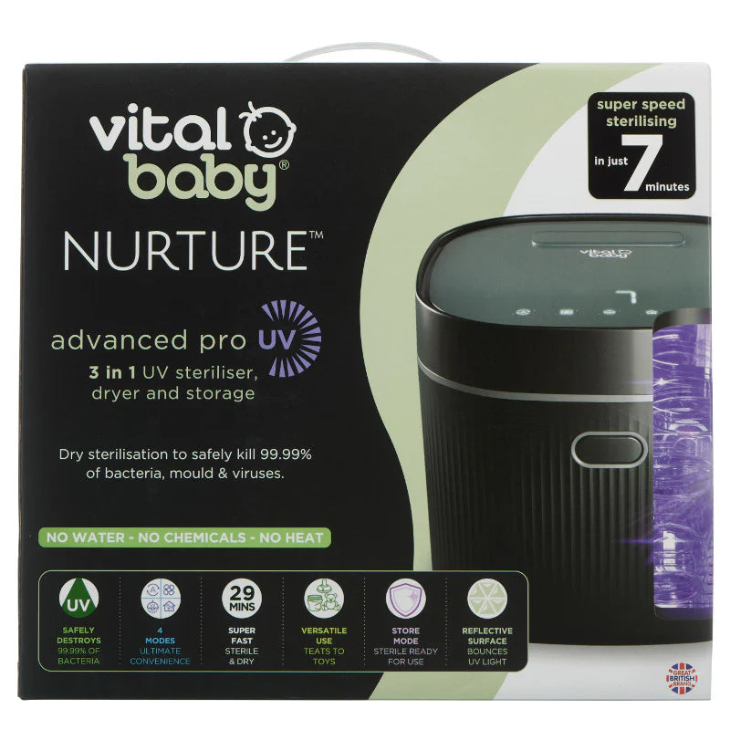 vital baby  advanced pro uv steriliser & dryer -onyx black