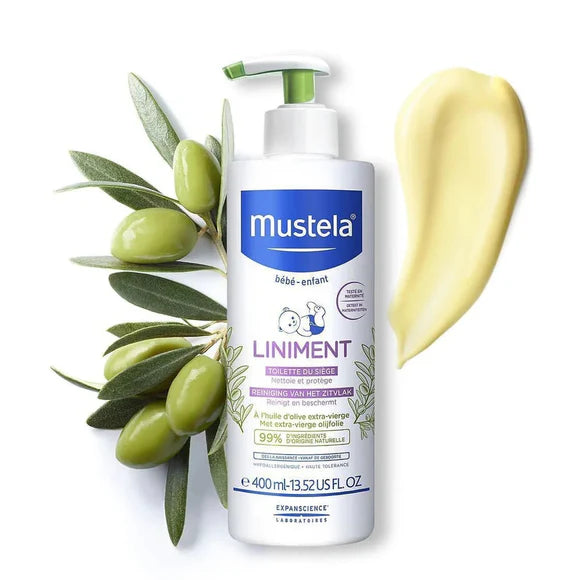 mustela liniment cleansing lotion 400ml diaper change cleanser