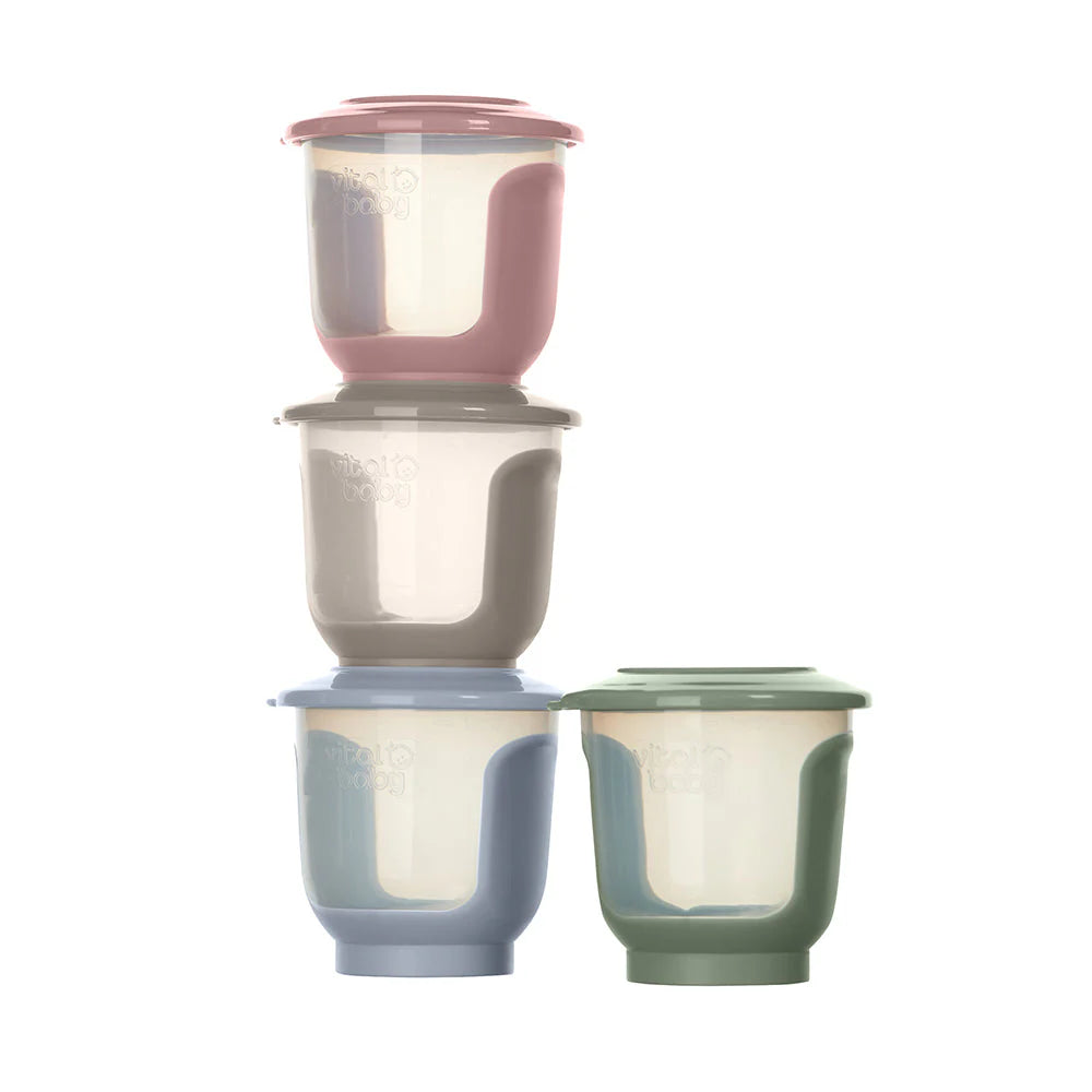 vital baby store and wean baby food storage pots 120ml 4 pack