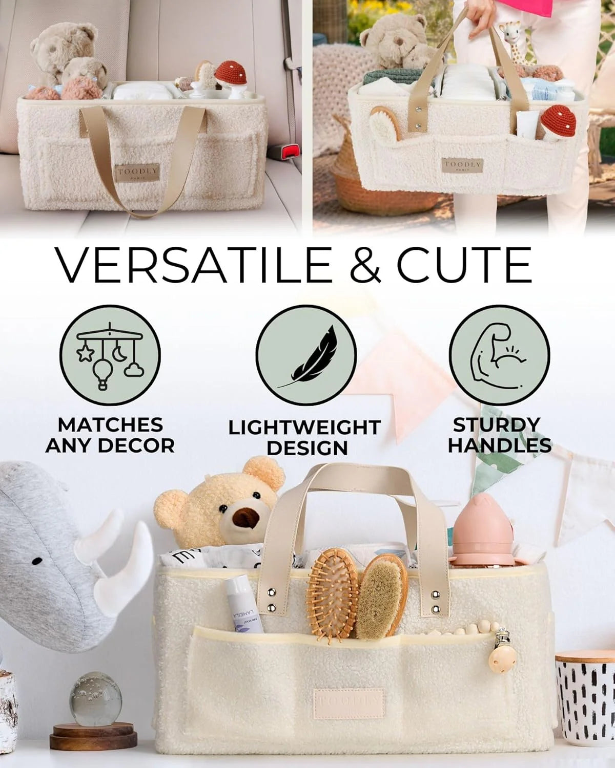 little baby diaper caddy basket - teddy