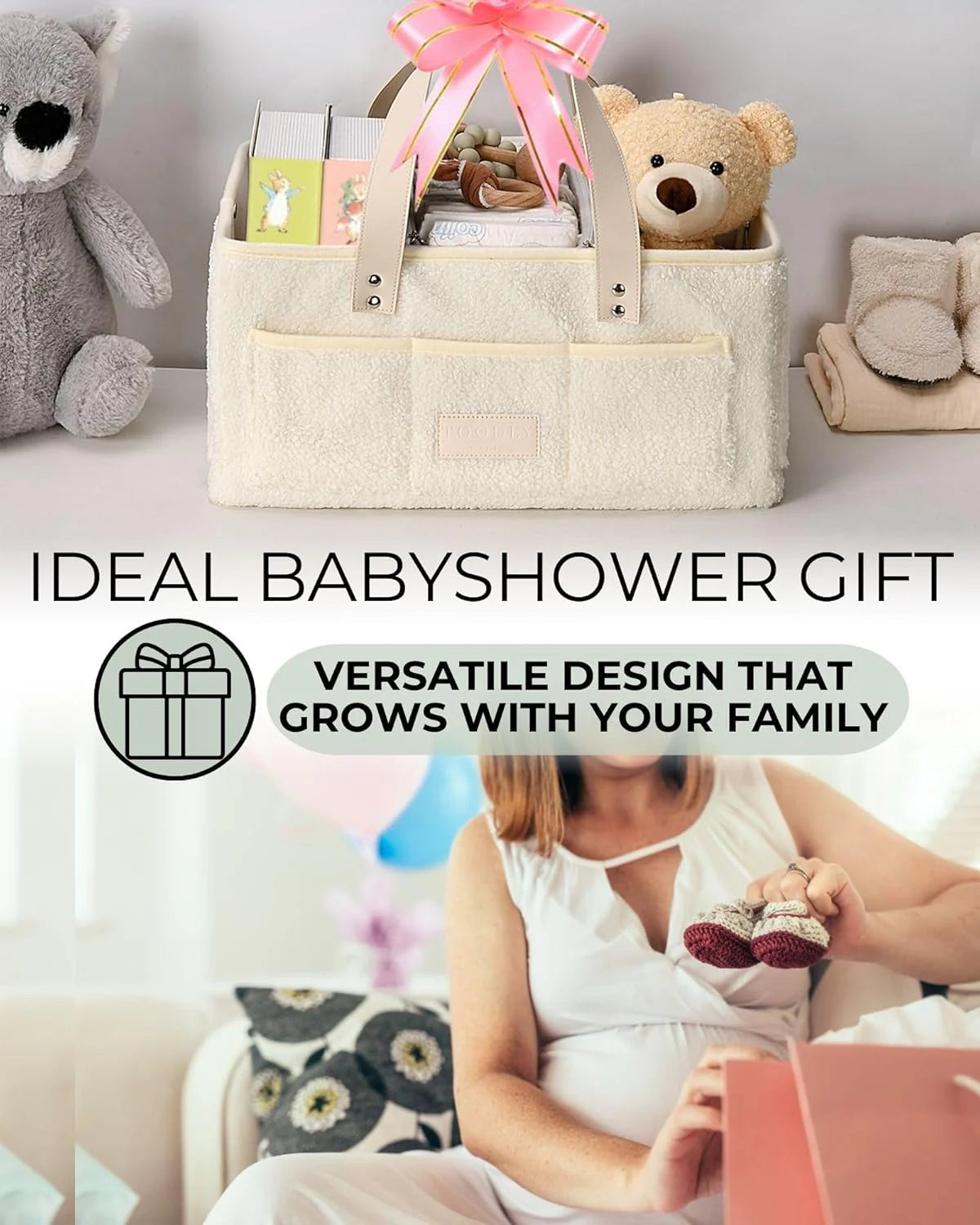 little baby diaper caddy basket - teddy