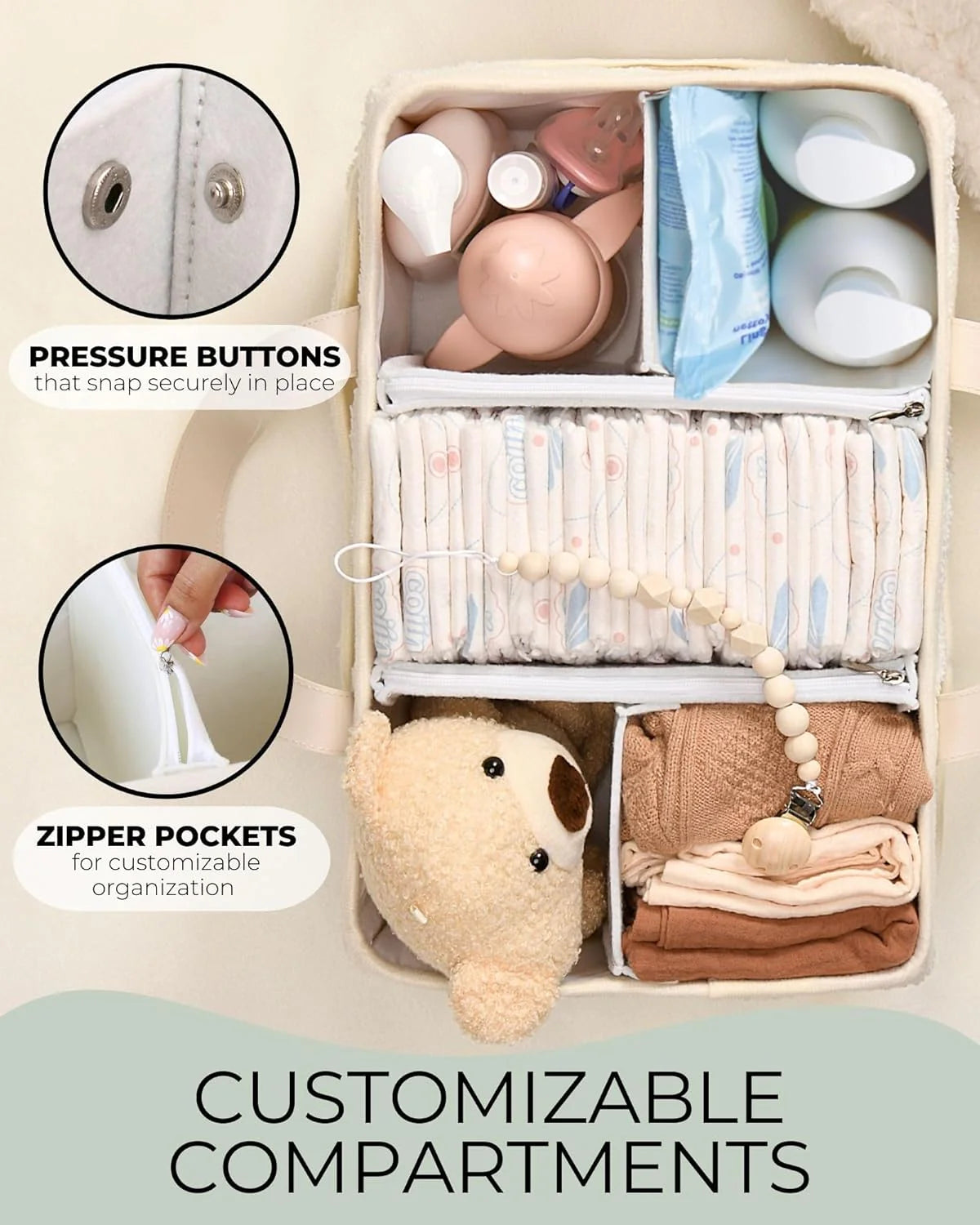 little baby diaper caddy basket - teddy