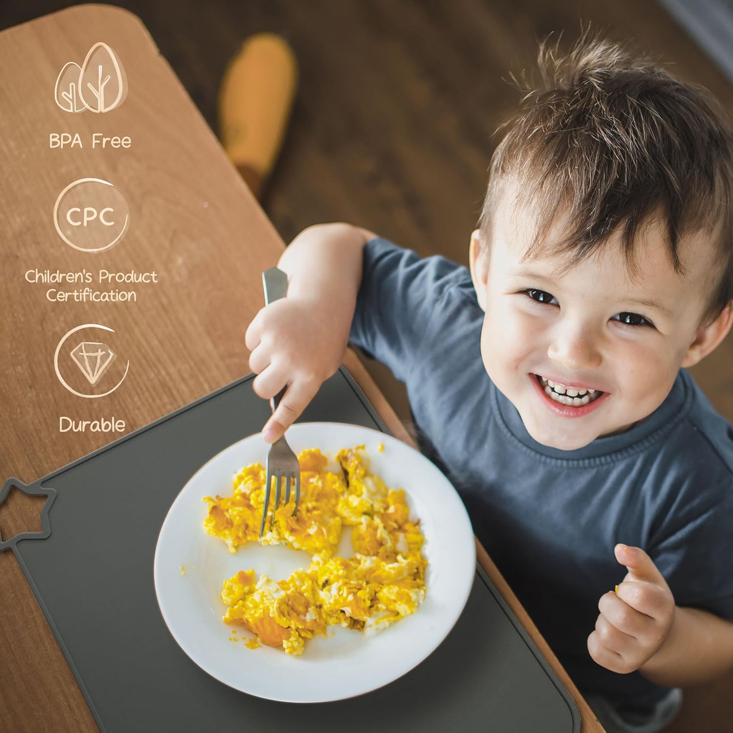 Moonkie Silicone Placemats for Baby & Kids – Non-Slip, Stain-Resistant (2-Pack)