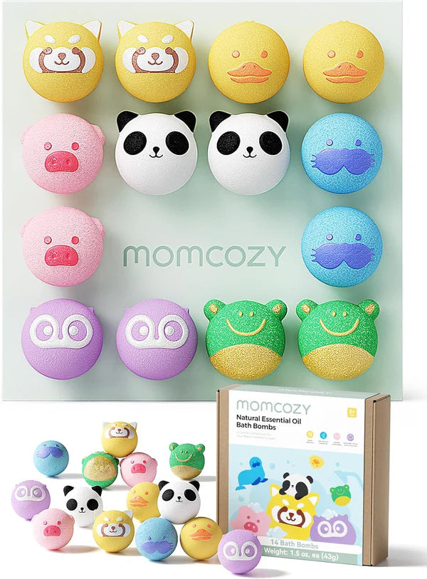 momcozy natural & organic essential oil bath bombs 14pcs