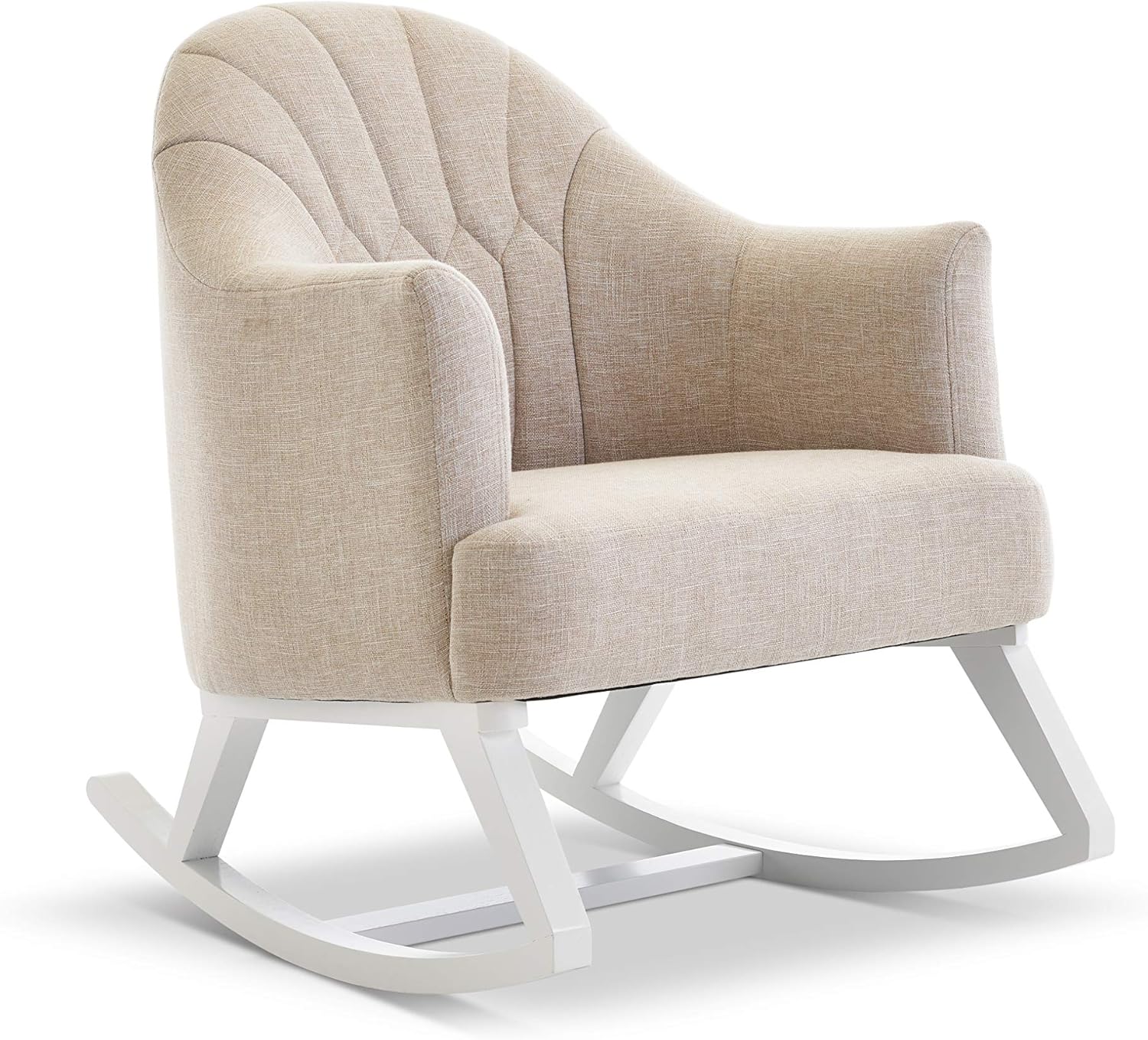 Miila Rocking Sofa Oatmeal Beige Wooden Glider Chair