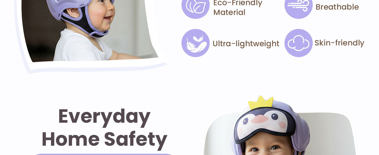 Mambobaby Baby Safety Helmet for Crawling & Walking - Penguin