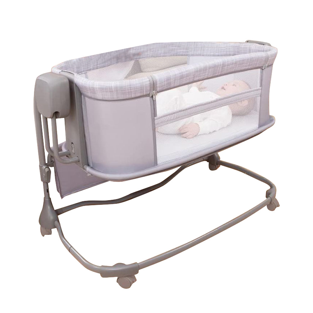 Mastela 3-in-1 Deluxe Baby Bassinet | Adjustable Bedside Crib with Mesh Sides, Wheels & Storage