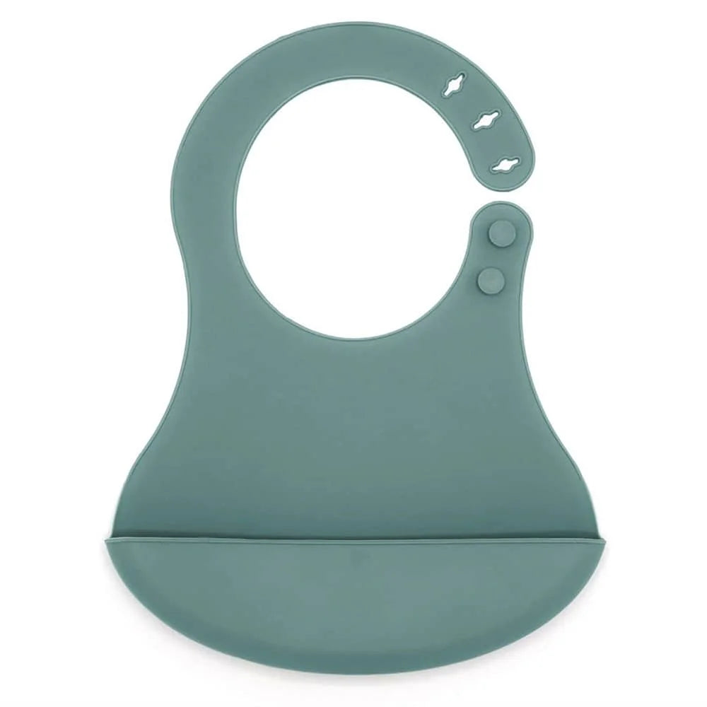 babyjem silicone bib grey waterproof baby bib
