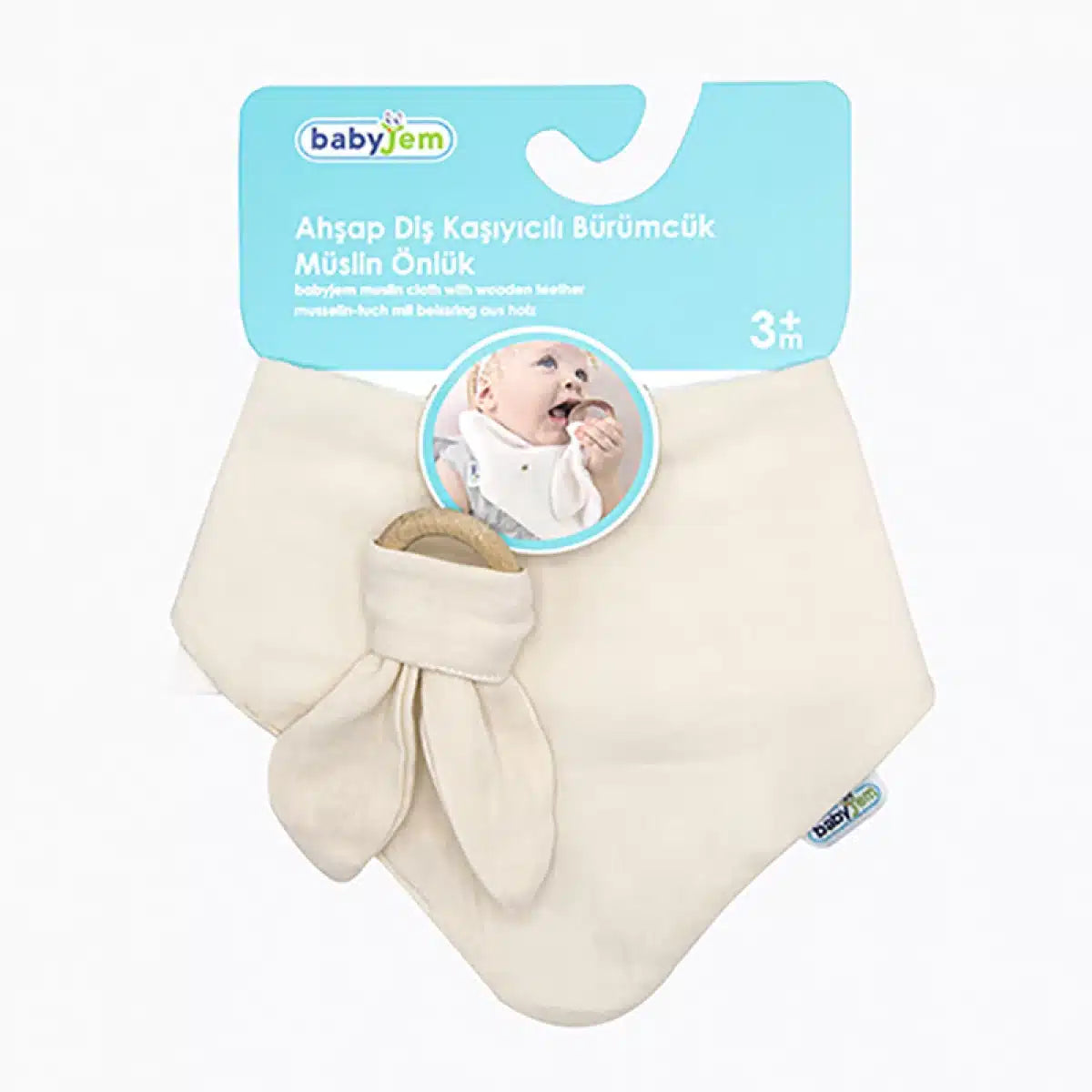 babyjem muslin bib with teether