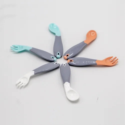 Babyjem Baby Fork & Spoon Set | Angled Training Utensils