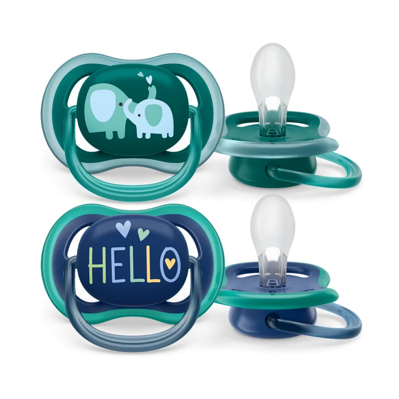 Philips Avent Ultra Soft Deco Soother 18m+ – 2 Pack Boy Design Pacifier