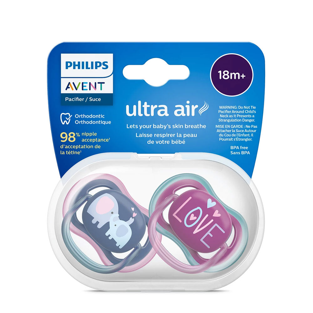 philips avent ultra soft soothers 18m+ 2 pack orthodontic pacifier girl