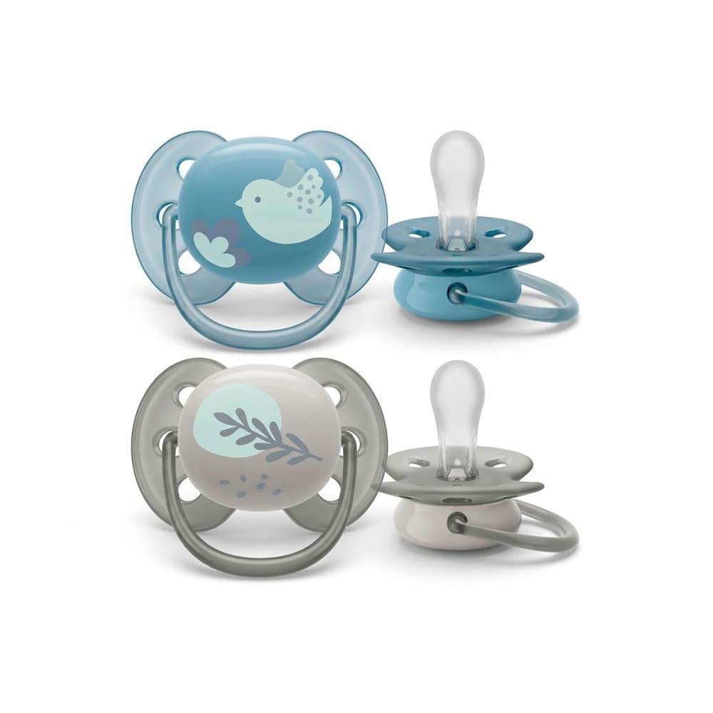 Philips Avent Ultra Soft Deco Soothers 6–18 Months – 2 Pack Boy Design