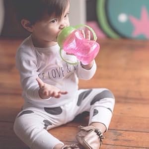 nuby swirl no spill cup 240ml pink toddler training cup