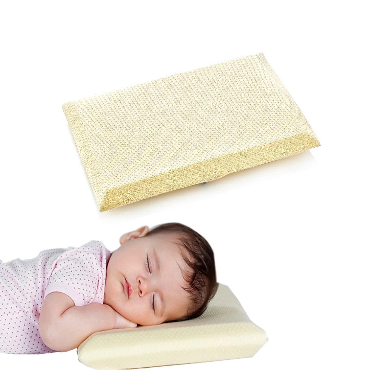babyjem baby sleep pillow beige newborn head support pillow