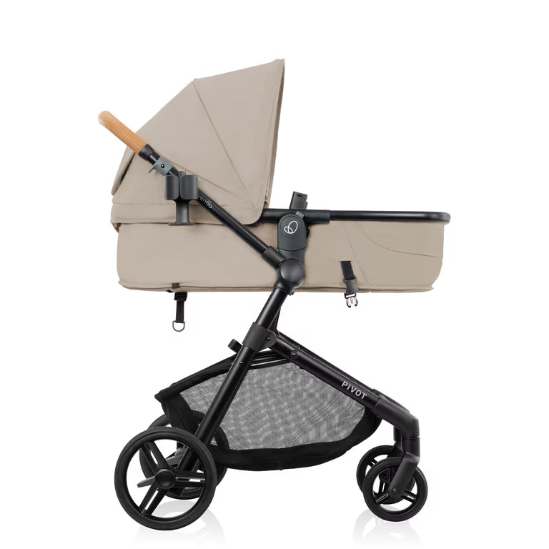 Evenflo Pivot Modular Travel System with LiteMax NXT Infant Car Seat | 6-in-1 Baby Stroller Latte Tan