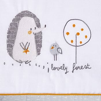 bimbidreams baby bedding set quilt and cot bumper grey hedgehog design
