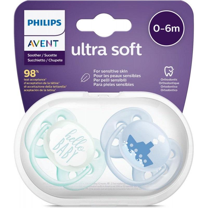 philips avent ultra soft soothers 18m+ 2 pack orthodontic pacifier boy