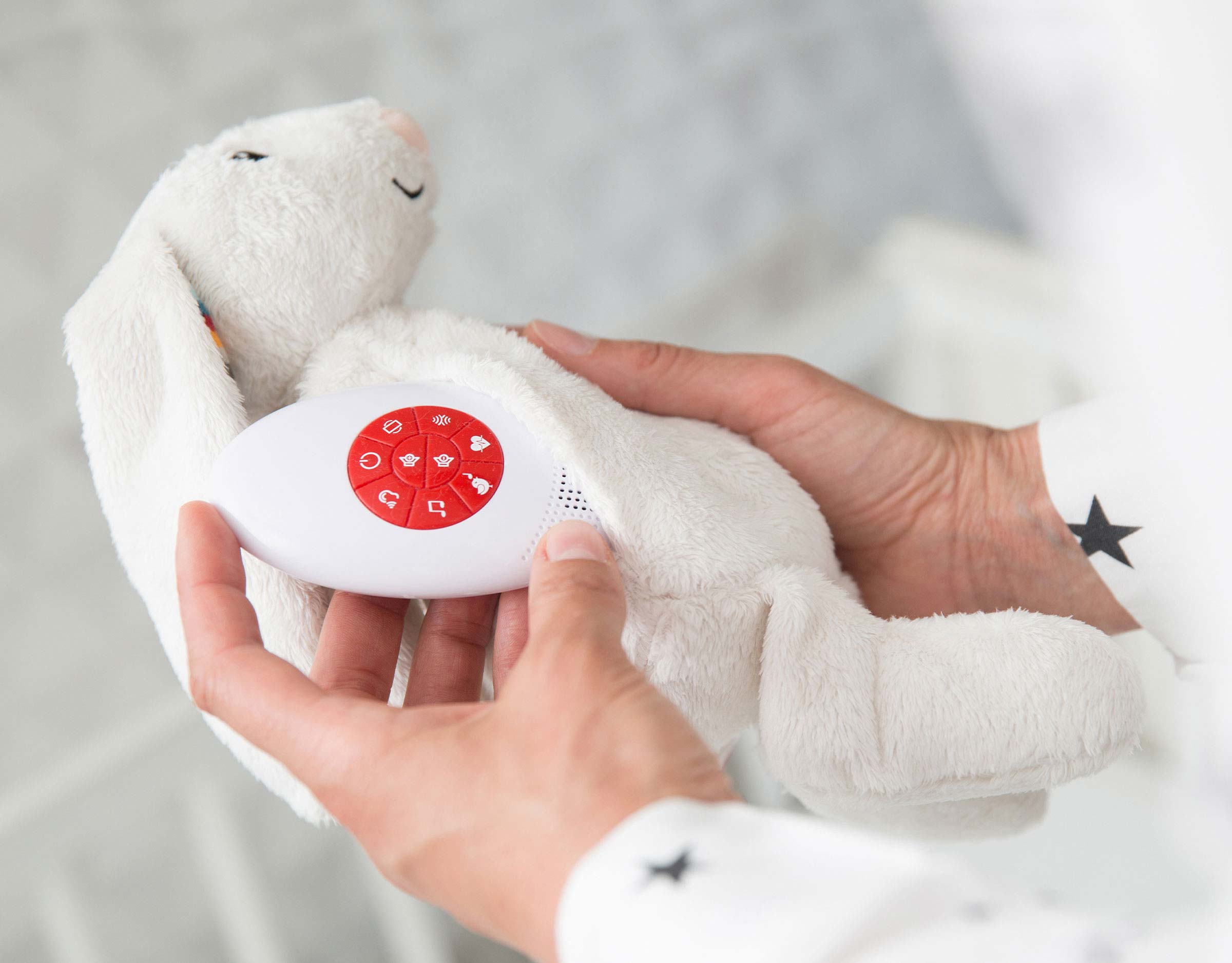 zazu bibi the bunny plush toy with sound machine and cry sensor