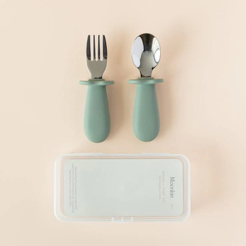Moonkie Baby Stainless Steel Spoon & Fork Set